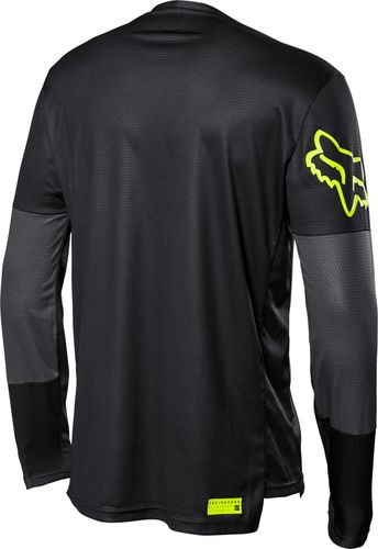 חולצת רכיבה ארוכה פוקס שחור / צהוב - FOX RACING DEFEND LS JERSEY V23