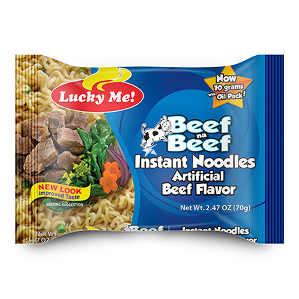Lucky Me - נודלס להכנה מהירה בטעם בקר 55 גרם