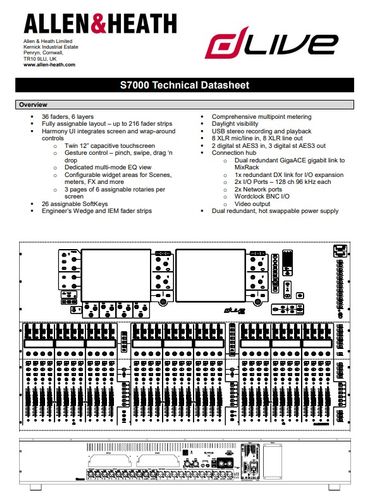 זוית נוספת dLIVE S7000 Allen & Heath