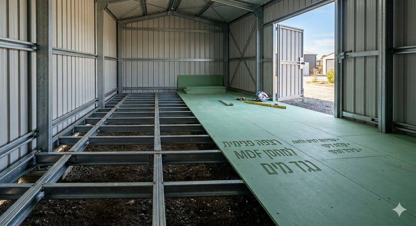 רצפה פנימית MDF ירוק