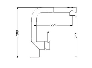 חמת ברז מטבח נשלף PULL OUT דגם 304664GR גרפיט