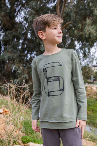 חולצה NUMBER זית מידות 4-12