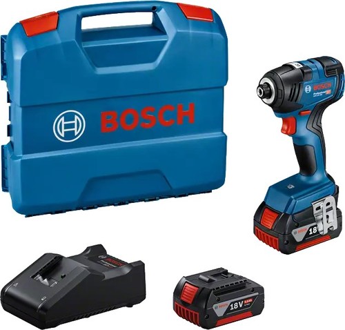 מברגת אימפקט נטענת בראשלס + 2 סוללות 4 אמפר Bosch GDR 18V-200 BL 