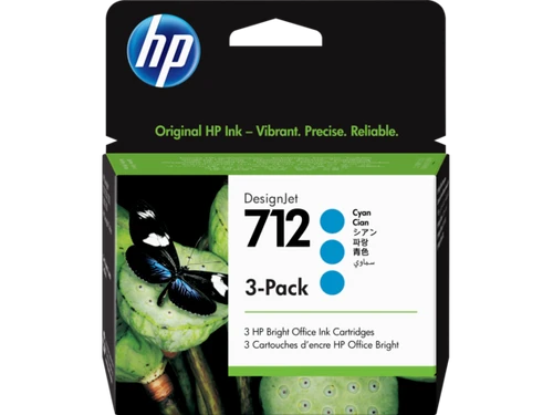 שלישיית ראשי דיו כחול מקורי HP 712 3ED77A 3-Pack