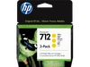 שלישיית ראשי דיו צהוב מקורי HP 712 3ED79A 3-Pack
