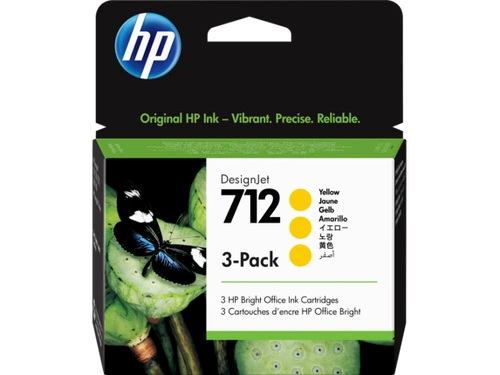שלישיית ראשי דיו צהוב מקורי HP 712 3ED79A 3-Pack
