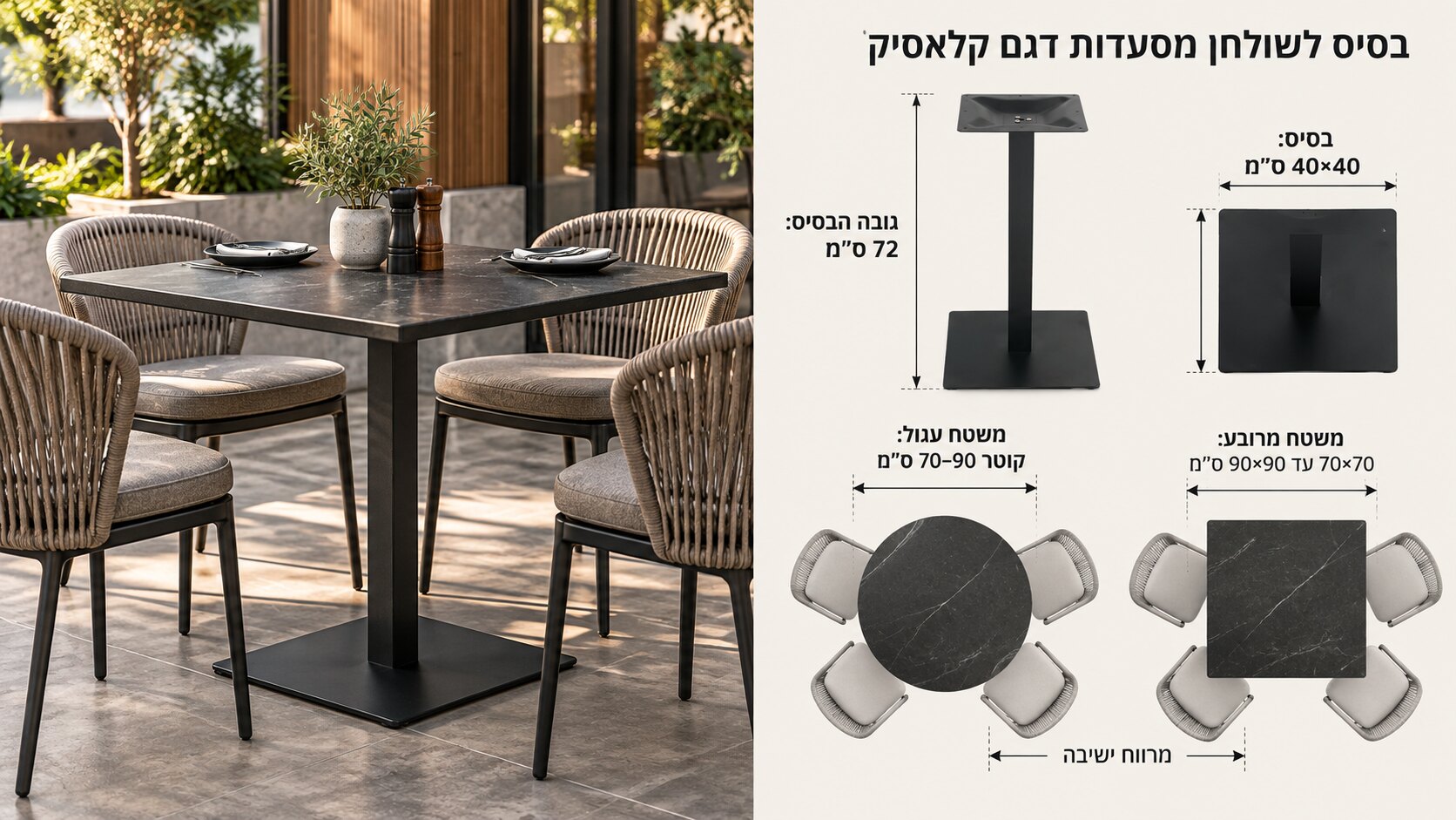 בסיס לשולחן מסעדות דגם CLASSIC