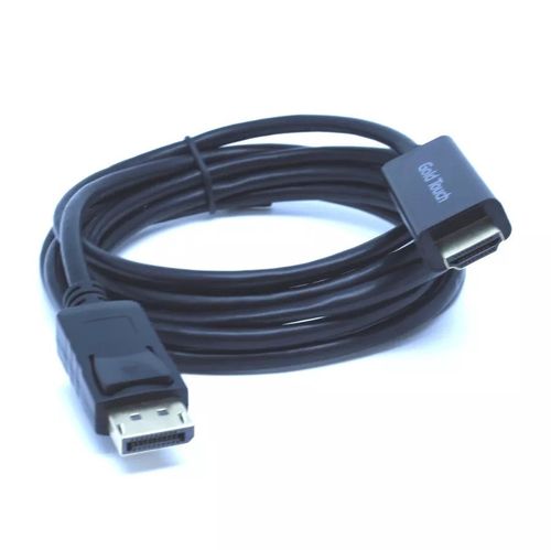 כבל DP - 4K זכר ל- HDMI זכר. 1.8 מטר - Gold Touch