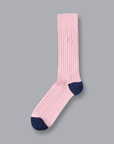 זוג גרביים  Light Pink cotton rib