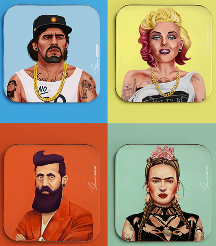 סט 4 תחתיות היפסטורי Hipstory - מיקס דמויות