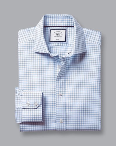 חולצה גזרת אקסטרה סלים - Cornflower Richmond weave windowpane check CA