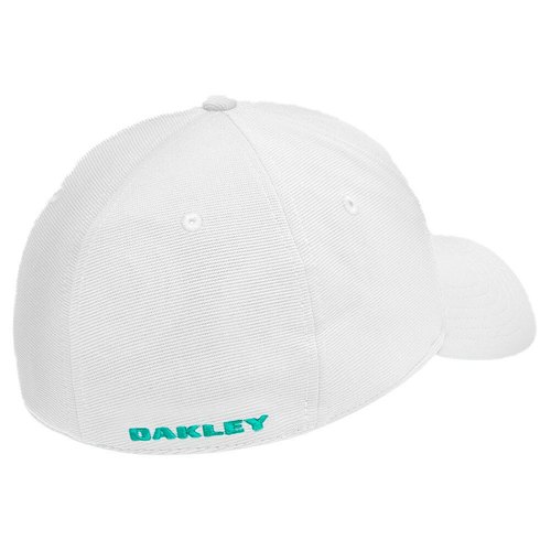 כובע אוקלי לבן עם כיתוב כחול OAKLEY TINCAN REMIX CAP WHITE