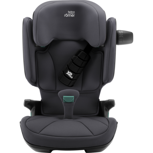 בוסטר לילדים קידפיקס פרו Kidfix PRO עם חיבור איזופיקס, אפשרות השכבה ובדים מנדפי זיעה - שחור/אפור