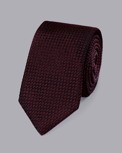עניבה איטלקית יוקרתית Burgundy Grenadine