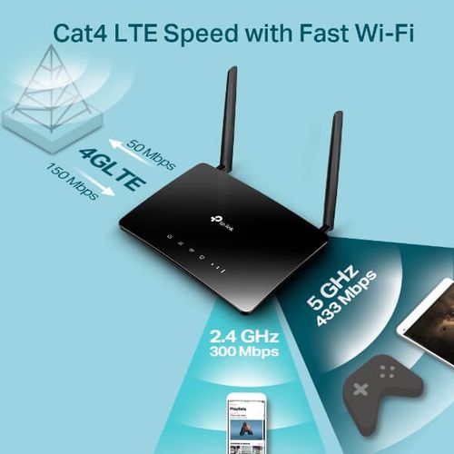מודם ראוטר סלולרי  TP-Link Archer MR400 Dual Band 4G LTE 1200Mbps