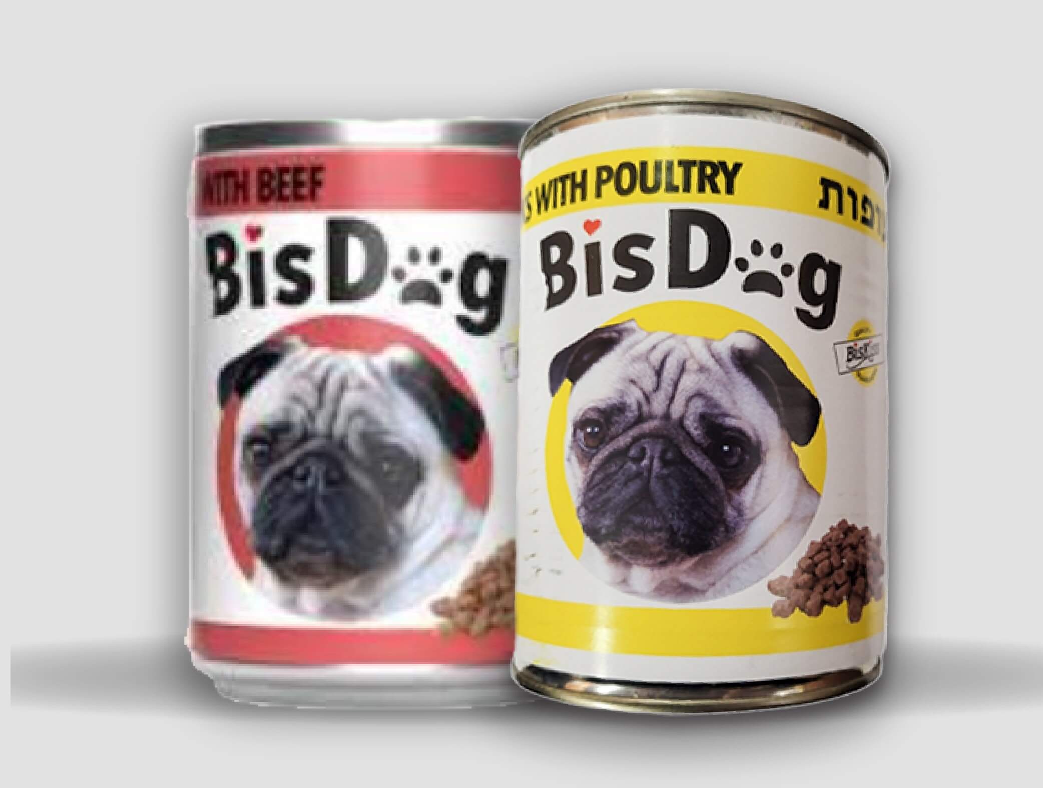 ביסדוג BisDog שימור נתחים בטעמים שונים עוף \ בקר 415 גרם