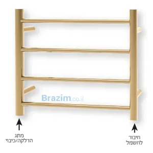 מחמם מגבות חשמלי H4 זהב מט - מידות: 40*52 סמ