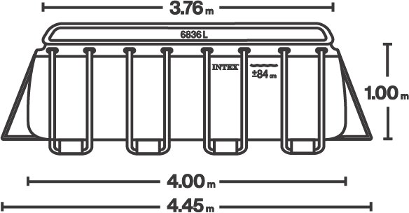 מידות אורך בריכת INTEX 26788