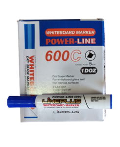 12 טושים מחיקים ללוח ליין POWER 600C - כחול