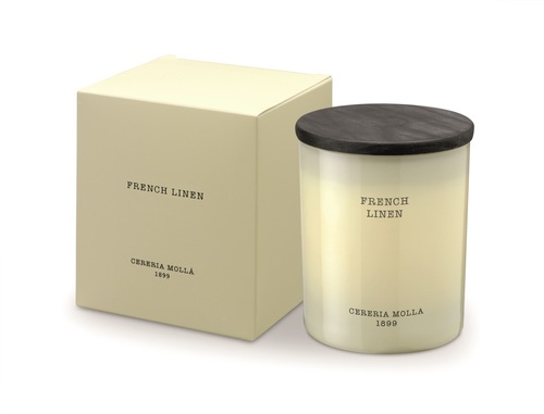 נר בינוני ניחוח French Linen - שמנת