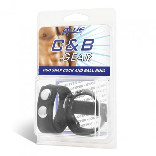 טבעת זקפה Blue Line - Duo Snap Cock And Ball Ring