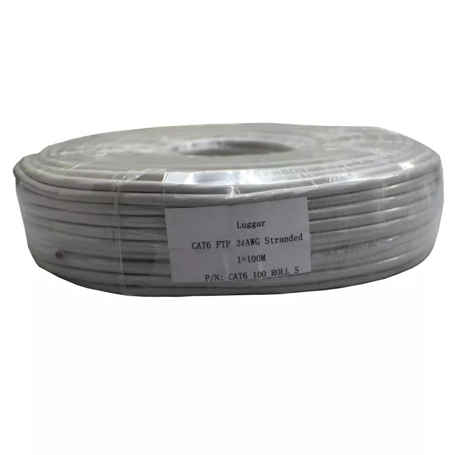 כבל רשת גמיש שזור 100 מטר Luggar - CAT6 FTP 24AWG 