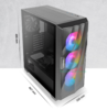 מארז גיימינג Antec DF700-FLUX ATX, עם מאווררי ARGB