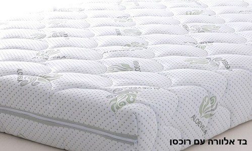 מזרון ספוג זוגי לחץ 27 (קשה) + בד כחול עם רוכסן