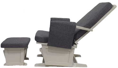 כורסת הנקה מפוארת עם 4 מצבי שכיבה וריפוד ידיות LUNA - לבן / ריפוד אפור