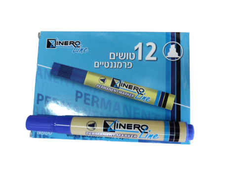 12 טושים לא מחיקים ראש שטוח LINERO - צבעים לבחירה