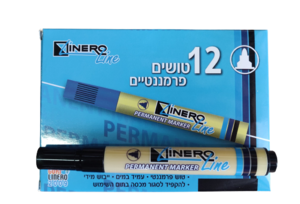 12 טושים לא מחיקים ראש עגול LINERO - צבעים לבחירה
