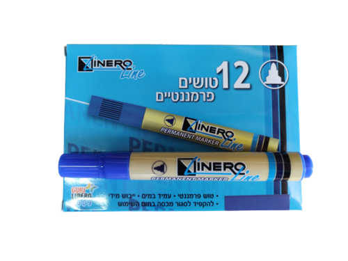12 טושים לא מחיקים ראש עגול LINERO - צבעים לבחירה
