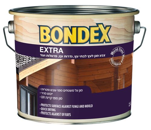 בונדקס אקסטרה 2.5 ליטר BONDEX EXTRA מגוון גוונים לבחירה