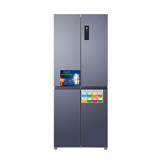 מקרר 4 דלתות מקפיא תחתון 450 ליטר LUX NF535EG- LUXOR INVERTER אפור אלגנט