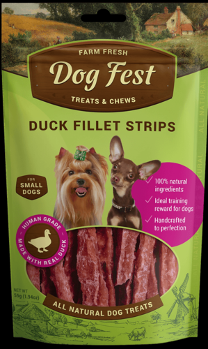 Dog Fest - רצועות פילה ברווז לכלבים קטנים - 55 גרם