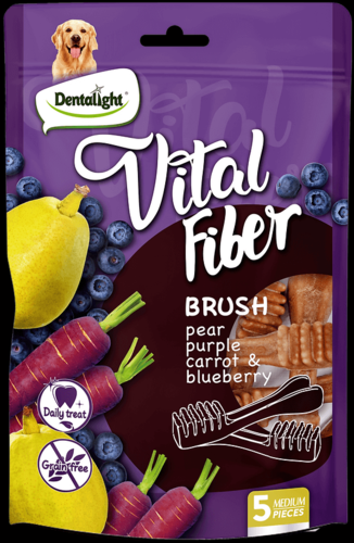 Dentalight  - חטיף דנטלי מקל לעיסה ללא דגנים (85 גרם) אגס, גזר סגול ואוכמניות