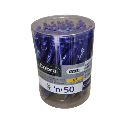 עט לחצן כדורי COBRA G7 כחול (50 יח')
