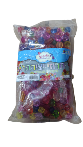 חרוזי פלסטיק שקופים (450 גר')