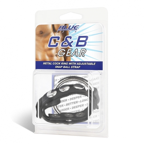 Metal Cock Ring With Adjustable Snap Ball Strap