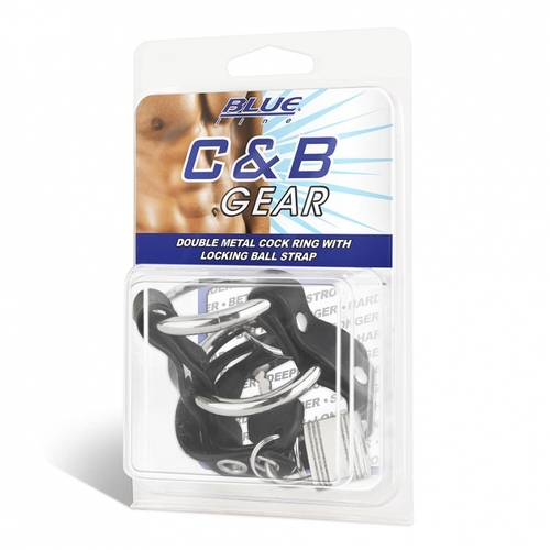טבעת זקפה עם מנעול | Double Metal Cock Ring With Locking Ball Strap