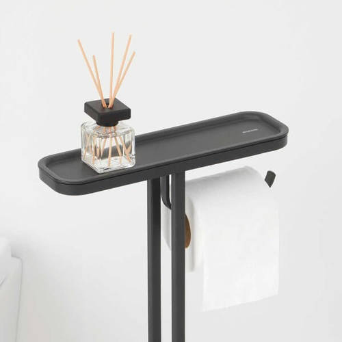 מעמד לנייר טואלט ומברשת אסלה עם מדף, Brabantia 