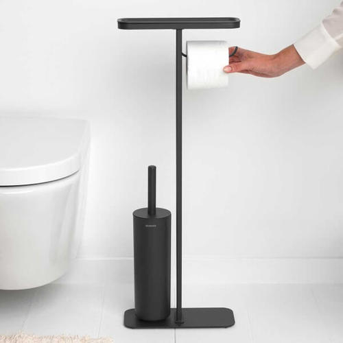 מעמד לנייר טואלט ומברשת אסלה עם מדף, Brabantia 
