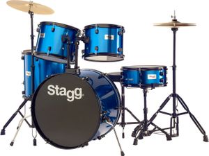 מערכת תופים 5 חלקים בס 22″ בצבע כחול Stagg TIM122B BL