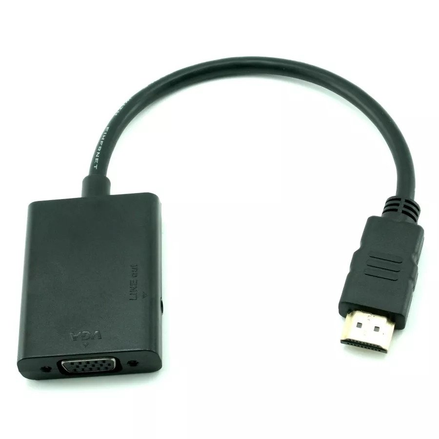 כבל מתאם מ- HDMI זכר ל- VGA נקבה עם אודיו - Gold Touch
