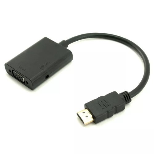 כבל מתאם מ- HDMI זכר ל- VGA נקבה עם אודיו - Gold Touch