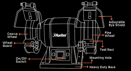 משחזת שולחנית 240W ''5 100412-001 Hunter