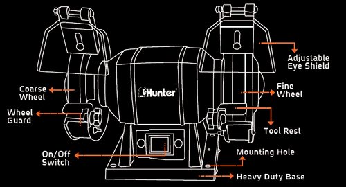 משחזת שולחנית 240W ''5 100412-001 Hunter