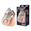 חגורת צניעות כלוב ממתכת לאיבר המין של הגבר Blue Line - Deluxe Chastity Cock Cage