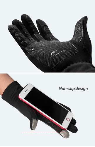 כפפות טרמיות עם טאץ לחורף קר TUCH SCREEN מחממות NATUREHIKE STRECH GLOVE