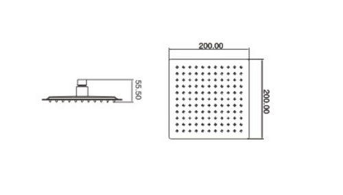 פלטיני ראש מרובע פחם  200*200 (עוזגום) 102205 Spadini